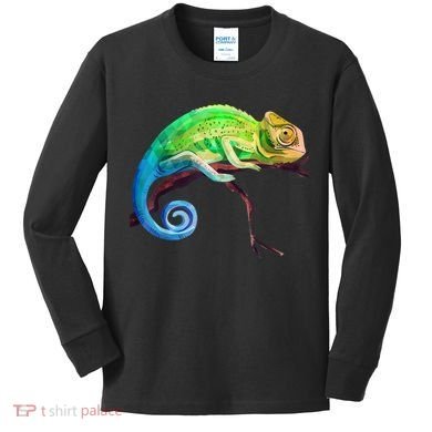 Reptile Zoo Keeper Idea Lizard Safari Chameleon Kids Long Sleeve Shirt