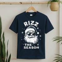 Riz Z The Season Santa Claus Riz Z Mas Funny B.O.Y.S Christmas T-Shirt thumb 2