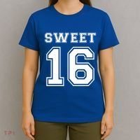 Sweet 16 Birthday Party N Football Jersey Graphic Gift T-Shirt thumb 4