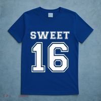 Sweet 16 Birthday Party N Football Jersey Graphic Gift T-Shirt thumb 5