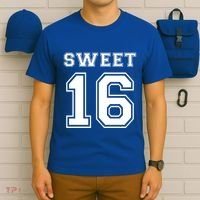 Sweet 16 Birthday Party N Football Jersey Graphic Gift T-Shirt thumb 6