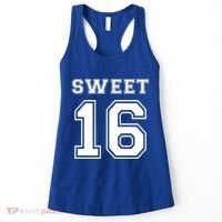 Sweet 16 Birthday Party N Football Jersey Graphic Gift Women's Tank Top thumb 0