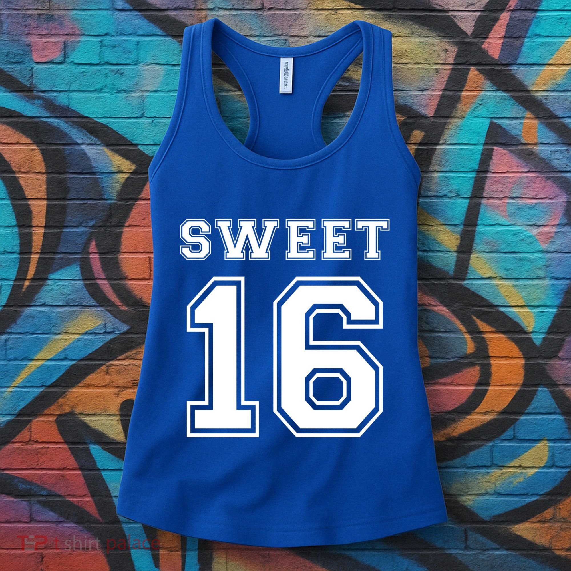 Sweet 16 Birthday Party N Football Jersey Graphic Gift Women's Tank Top