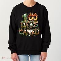 School 100 Days Camped Forest And Camp Fires Back To School Gift Women's Sweatshirt thumb 0