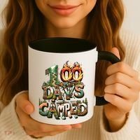 School 100 Days Camped Forest And Camp Fires Back To School Gift Coffee Mug thumb 3