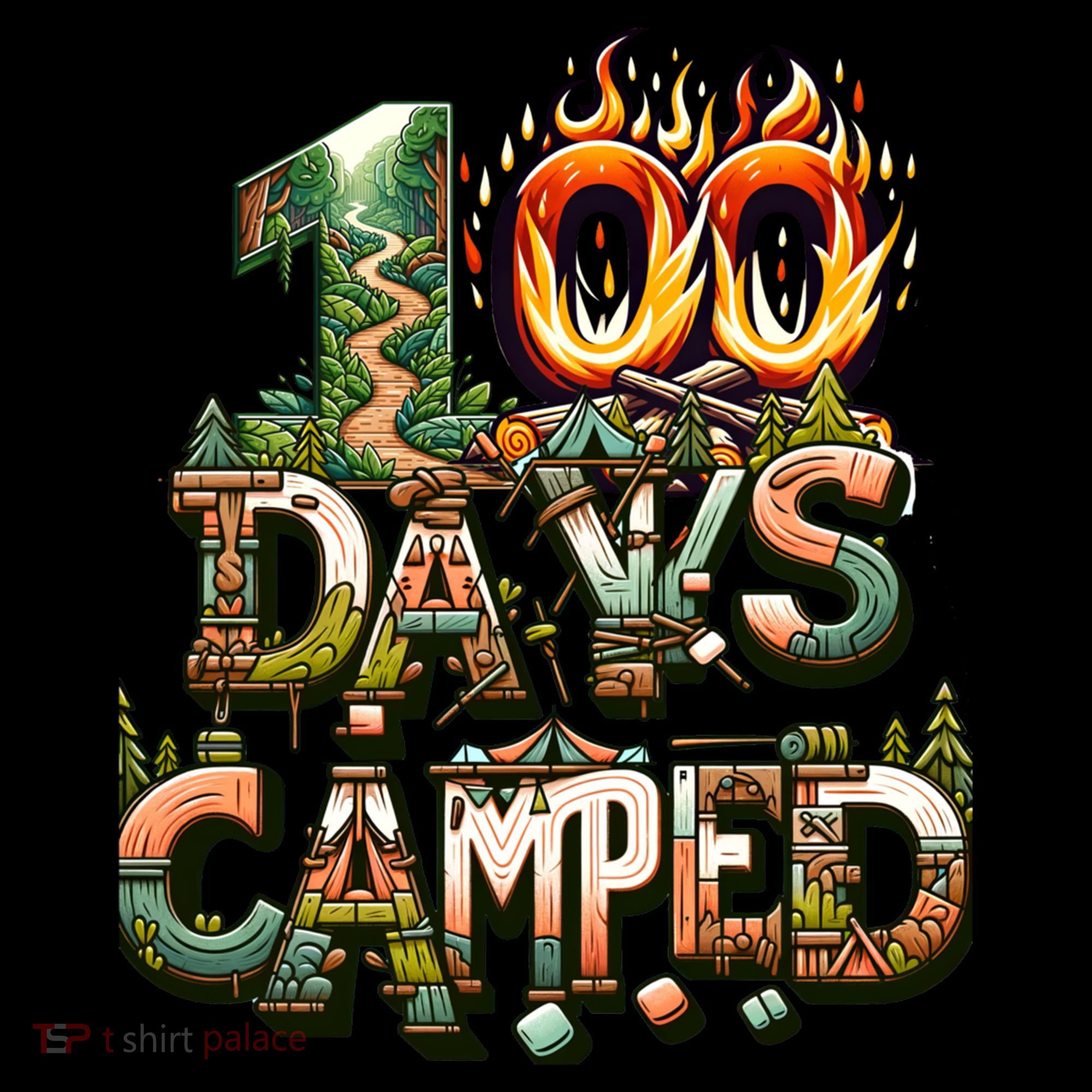 School 100 Days Camped Forest And Camp Fires Back To School Gift Coffee Mug