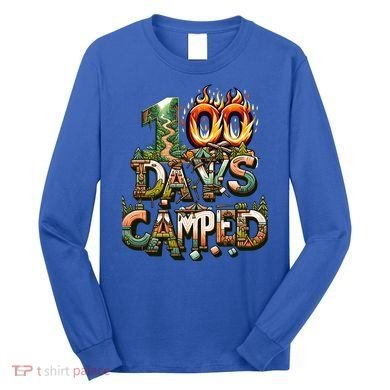 School 100 Days Camped Forest And Camp Fires Back To School Gift Long Sleeve Shirt