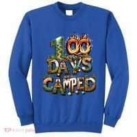School 100 Days Camped Forest And Camp Fires Back To School Gift Sweatshirt thumb 0