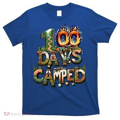 School 100 Days Camped Forest And Camp Fires Back To School Gift T-Shirt
