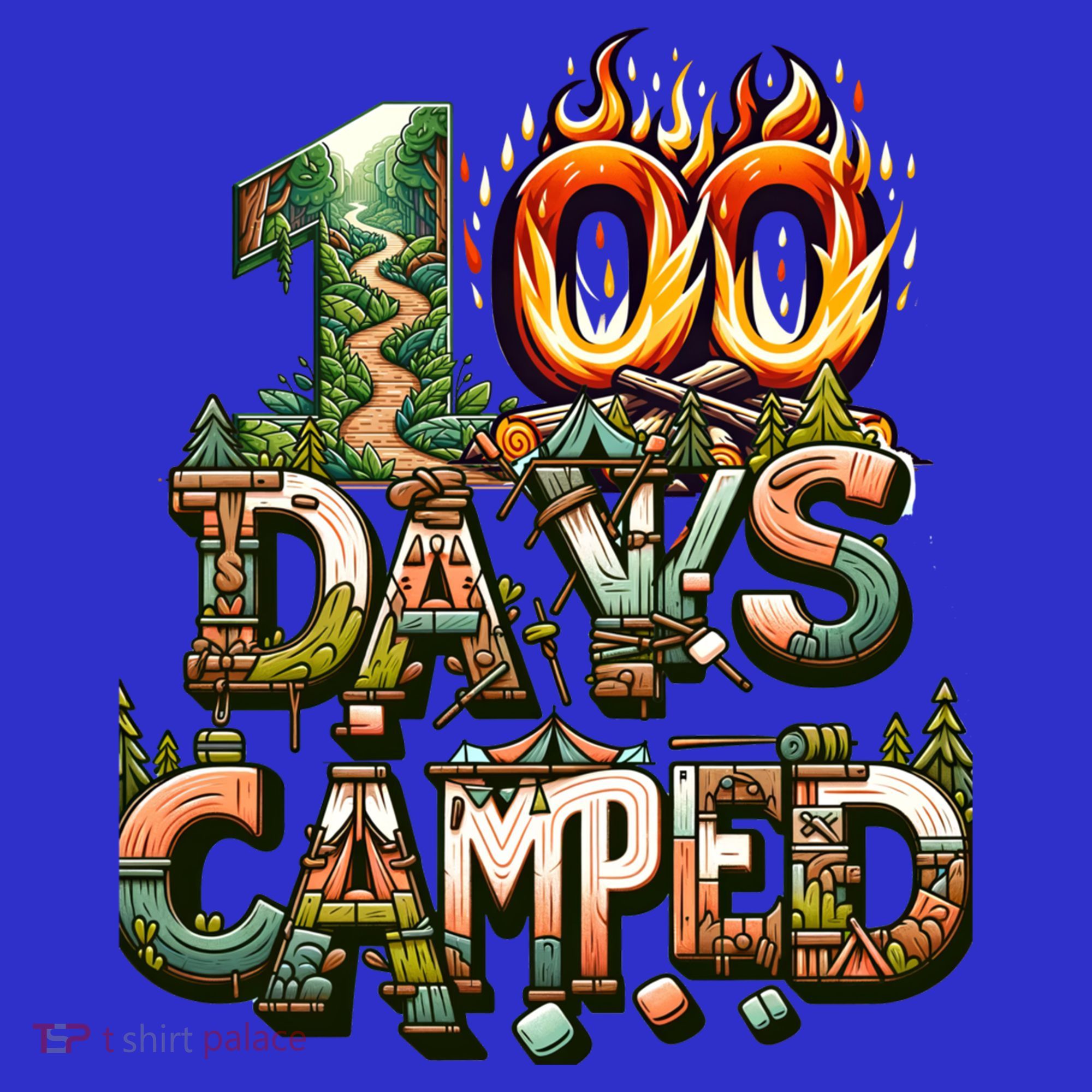 School 100 Days Camped Forest And Camp Fires Back To School Gift Coaster
