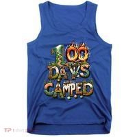 School 100 Days Camped Forest And Camp Fires Back To School Gift Tank Top thumb 0