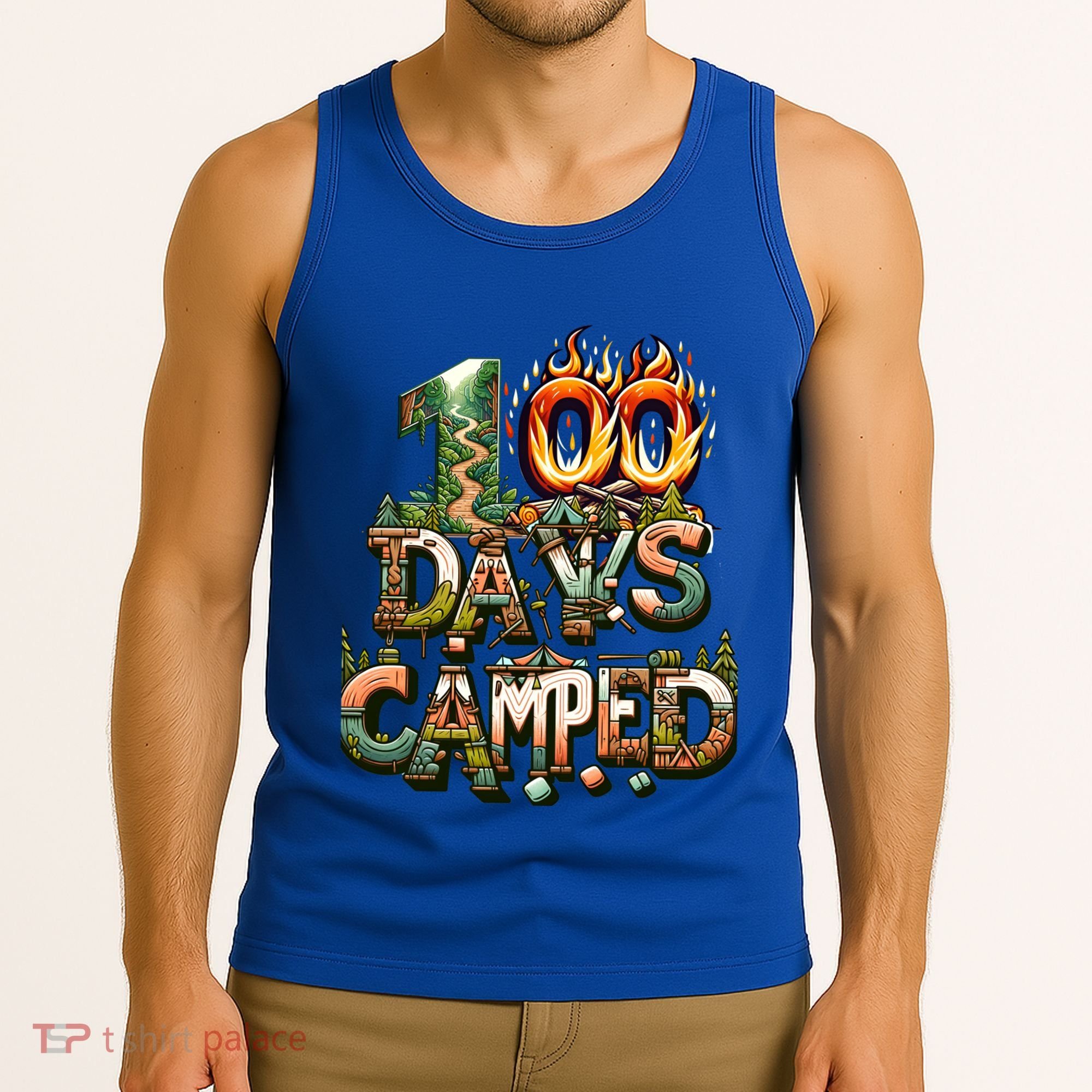 School 100 Days Camped Forest And Camp Fires Back To School Gift Tank Top
