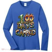 School 100 Days Camped Forest And Camp Fires Back To School Gift Women's Long Sleeve Shirt thumb 0