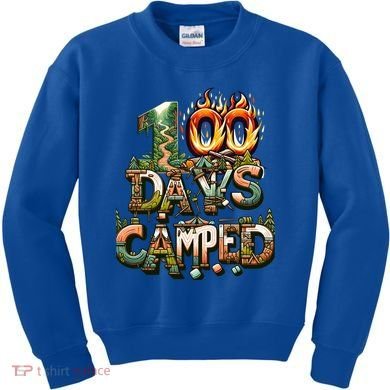 School 100 Days Camped Forest And Camp Fires Back To School Gift Kids Sweatshirt