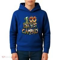 School 100 Days Camped Forest And Camp Fires Back To School Gift Kids Hoodie thumb 4