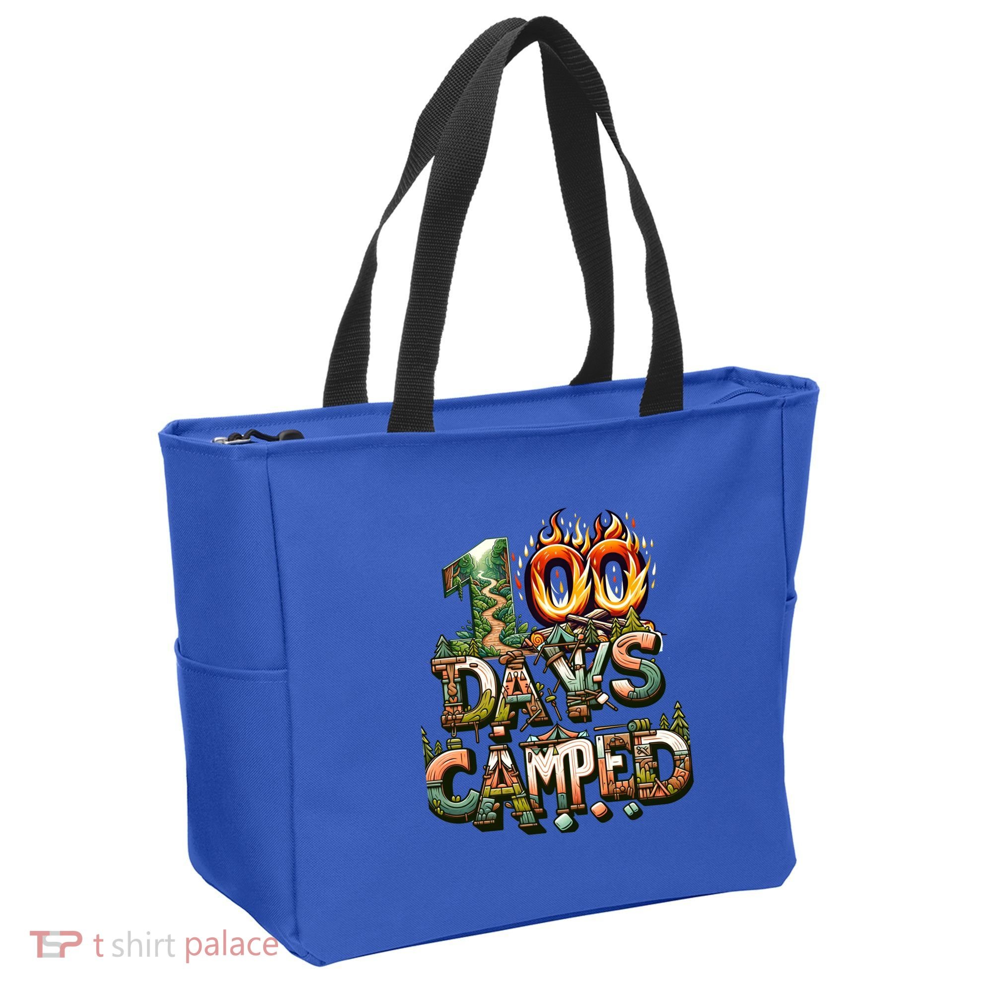 School 100 Days Camped Forest And Camp Fires Back To School Gift Tote Bag