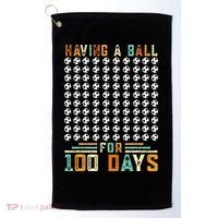 Soccer 100th Day Of School  Golf Towel thumb 0