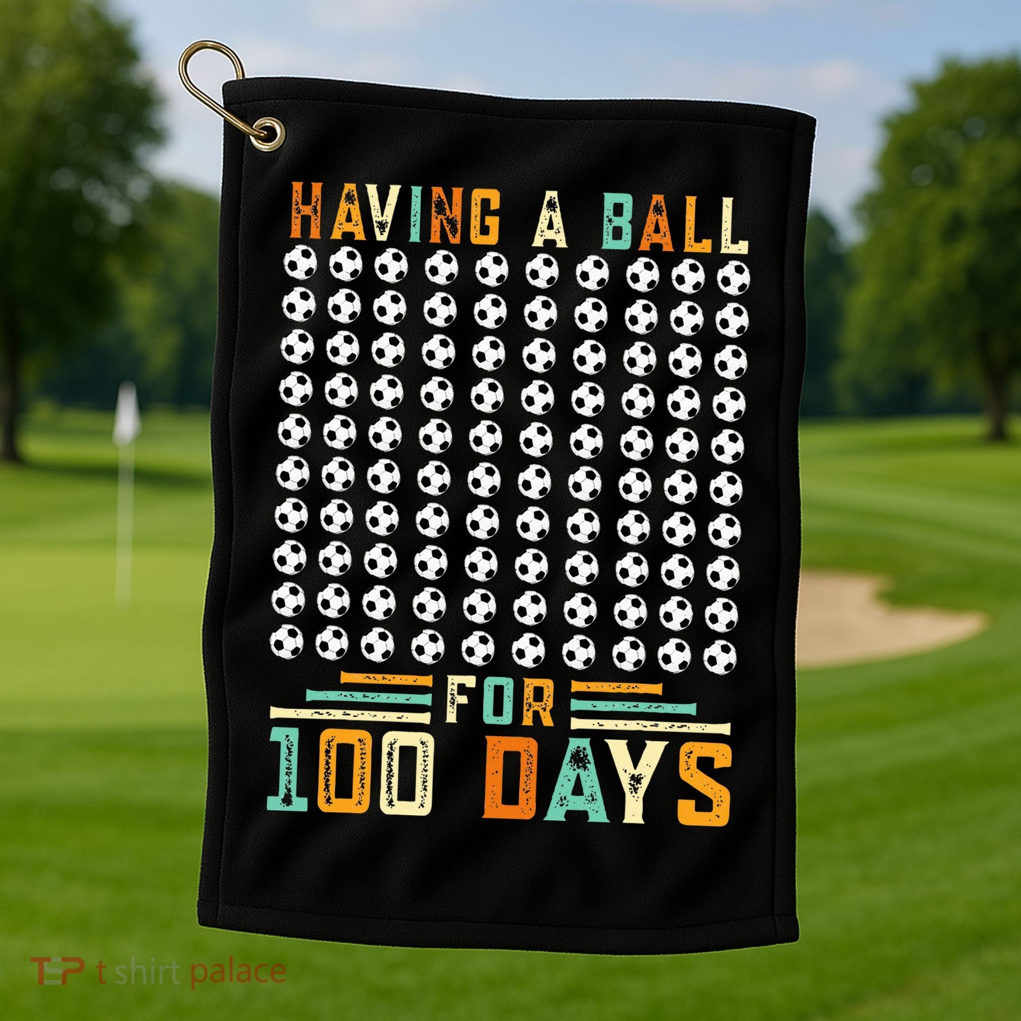 Soccer 100th Day Of School  Golf Towel