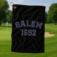 Salem 1692 Halloween Witch Retro Golf Towel thumb 1