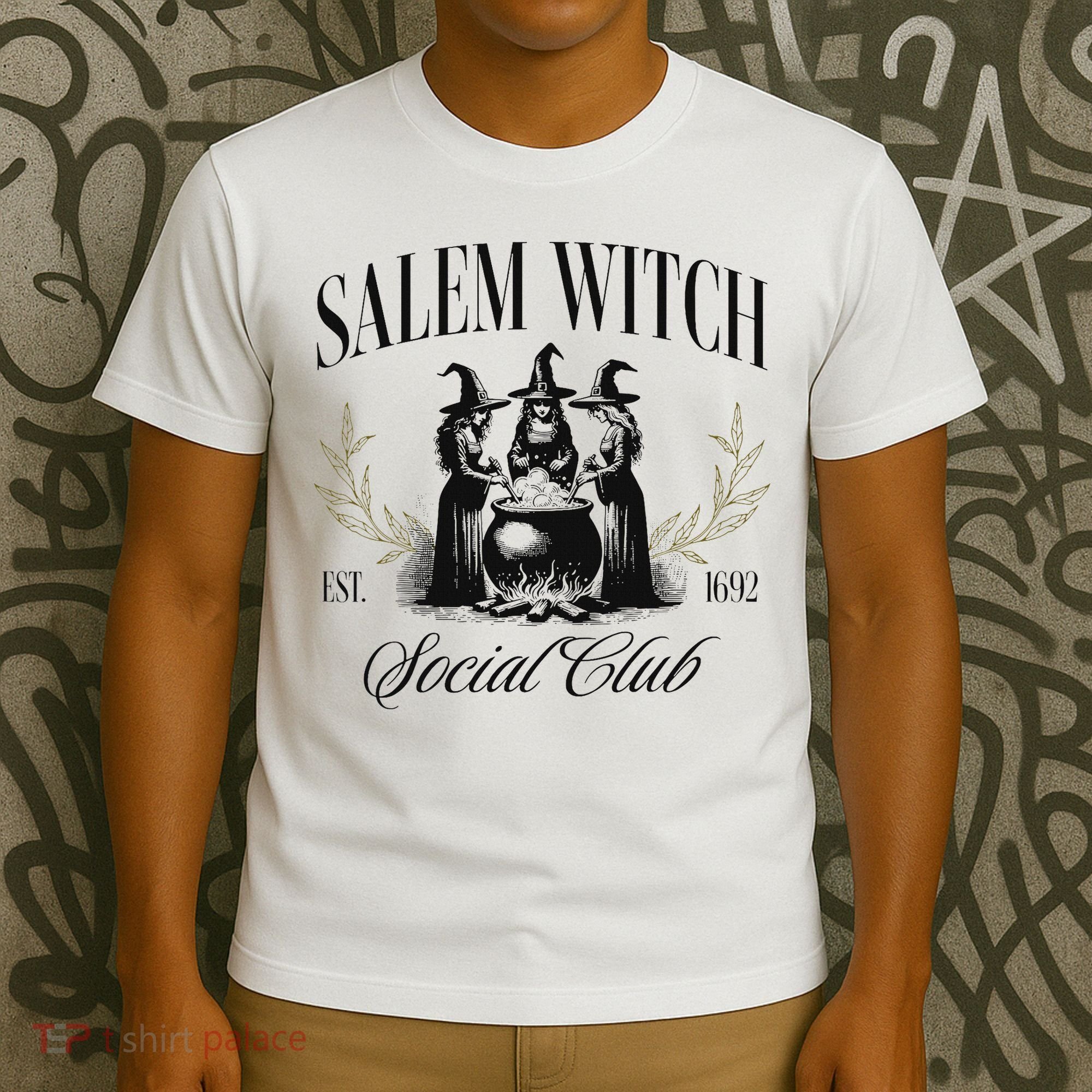 Salem 1692 Social Club Witch Halloween Witchy Women T-Shirt
