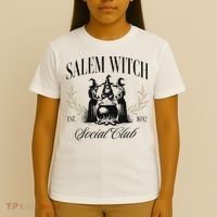 Salem 1692 Social Club Witch Halloween Witchy Women T-Shirt thumb 4