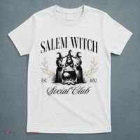 Salem 1692 Social Club Witch Halloween Witchy Women T-Shirt thumb 5