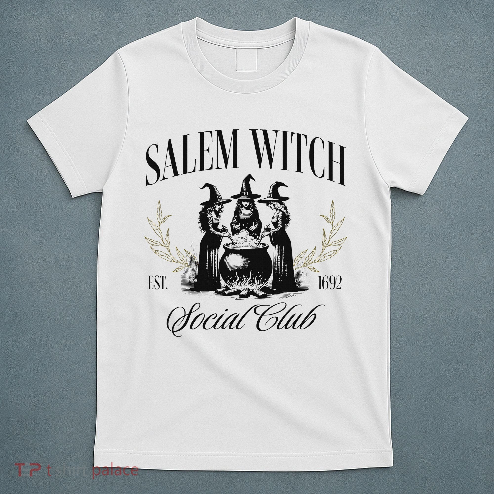 Salem 1692 Social Club Witch Halloween Witchy Women T-Shirt