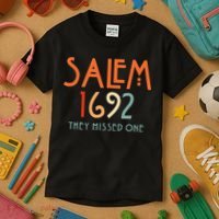 Salem 1692 They Missed One Salem Witch 1692 Halloween Kids T-Shirt thumb 3