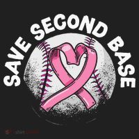 Save 2nd Base Baseball Player Breast Cancer Awareness Women's Sweatshirt thumb 2