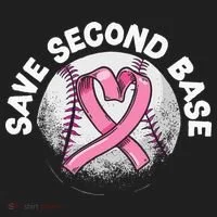 Save 2nd Base Baseball Player Breast Cancer Awareness Women's Sweatshirt thumb 2