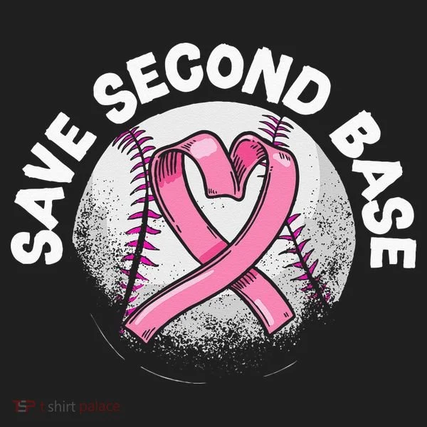 Save 2nd Base Baseball Player Breast Cancer Awareness Women's Sweatshirt