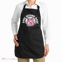 Save 2nd Base Baseball Player Breast Cancer Awareness Apron thumb 2