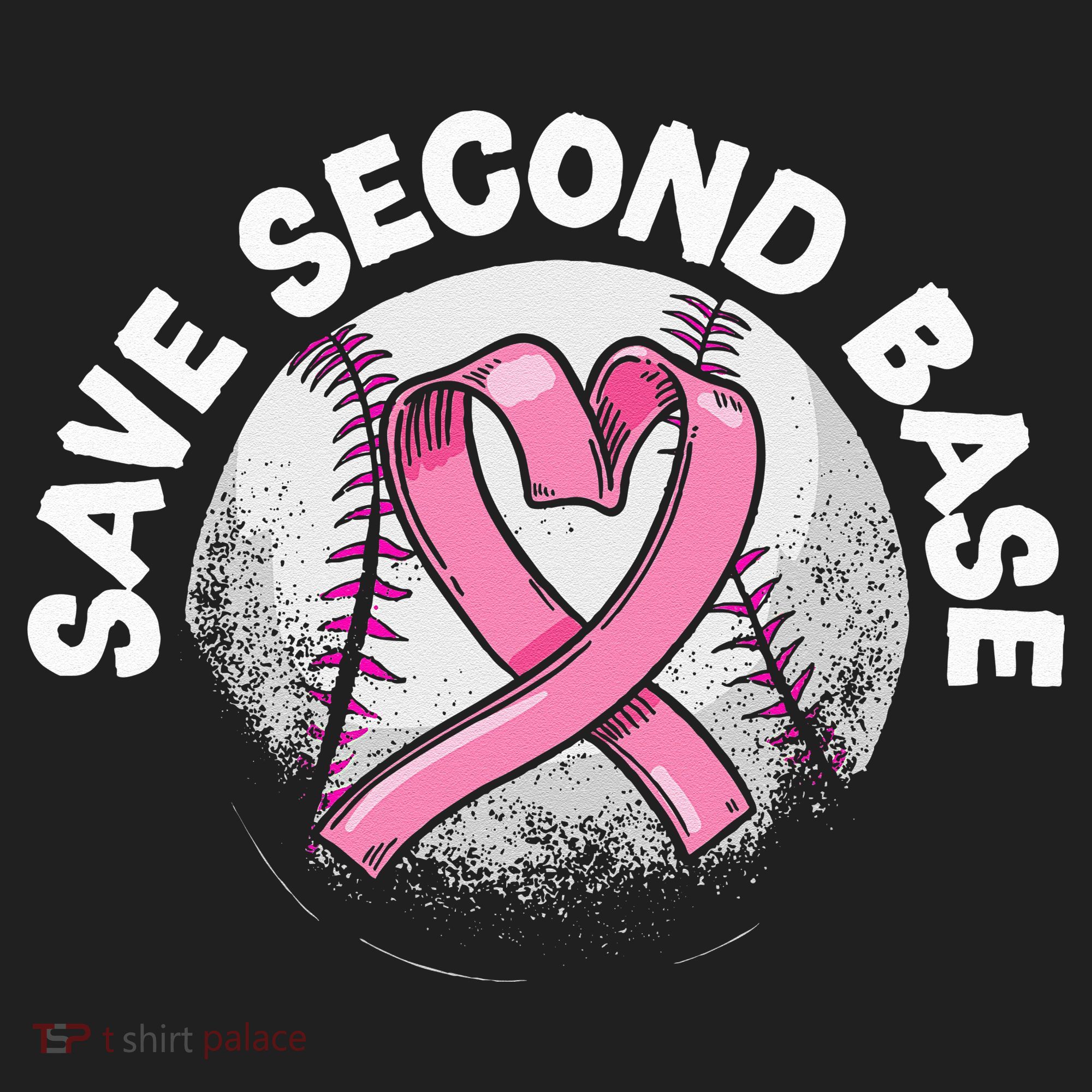Save 2nd Base Baseball Player Breast Cancer Awareness Beanie