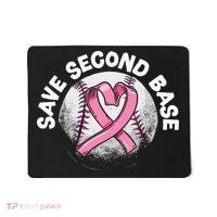 Save 2nd Base Baseball Player Breast Cancer Awareness Mousepad thumb 0