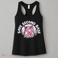 Save 2nd Base Baseball Player Breast Cancer Awareness Women's Tank Top thumb 3