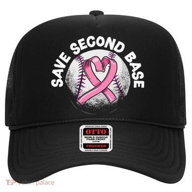 Save 2nd Base Baseball Player Breast Cancer Awareness Hat
