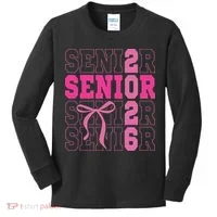 Senior 2026 Coquette Kids Long Sleeve Shirt thumb 0