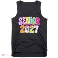 Senior 2027 Colorful Retro Bowtie Tank Top thumb 0