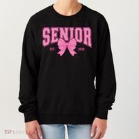 Senior 2026 Coquette Pink Bow Graduation Graduate Women's Sweatshirt thumb 0