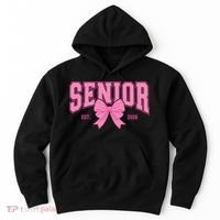 Senior 2026 Coquette Pink Bow Graduation Graduate Hoodie thumb 0
