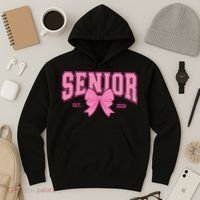 Senior 2026 Coquette Pink Bow Graduation Graduate Hoodie thumb 3