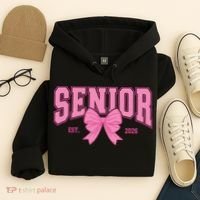 Senior 2026 Coquette Pink Bow Graduation Graduate Hoodie thumb 4