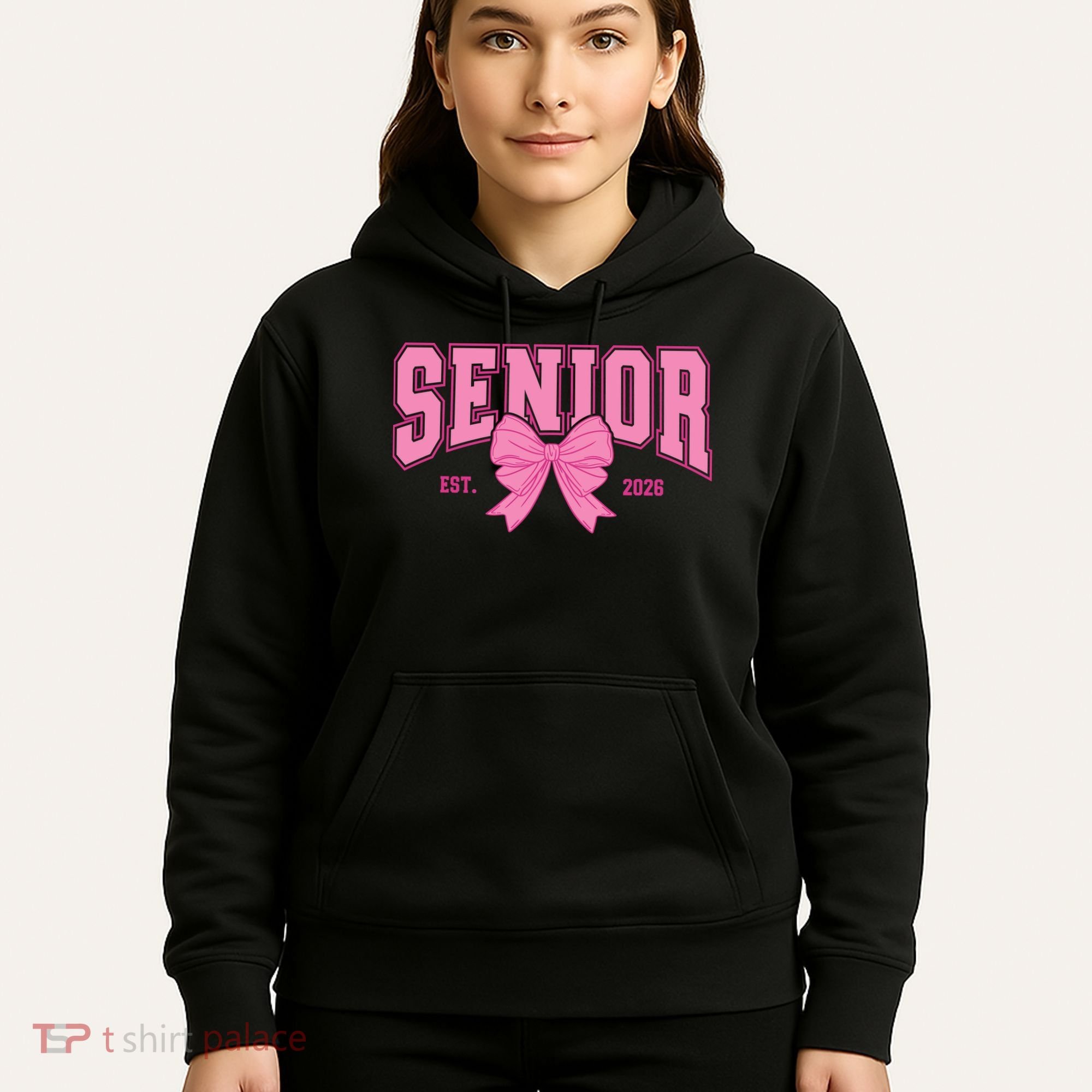 Senior 2026 Coquette Pink Bow Graduation Graduate Hoodie