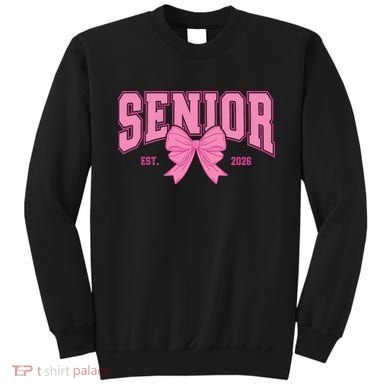 Senior 2026 Coquette Pink Bow Graduation Graduate Sweatshirt