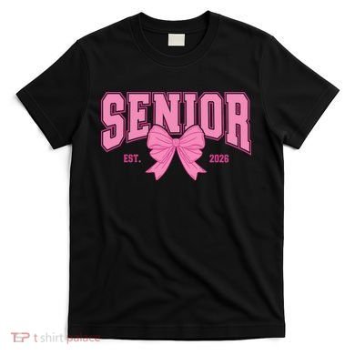 Senior 2026 Coquette Pink Bow Graduation Graduate T-Shirt