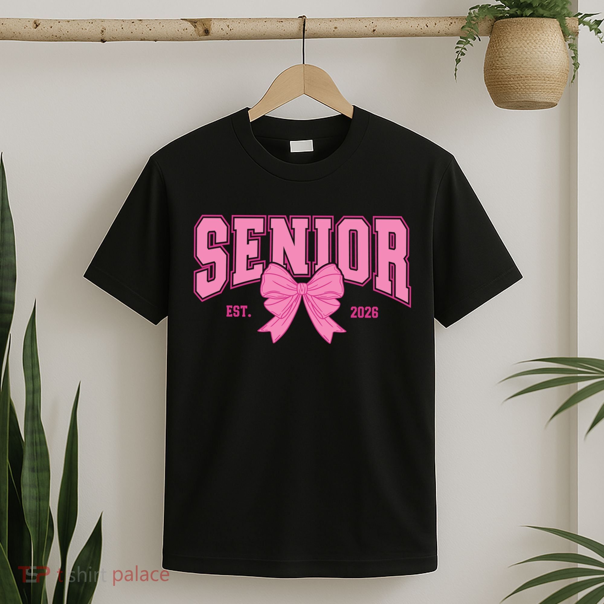 Senior 2026 Coquette Pink Bow Graduation Graduate T-Shirt