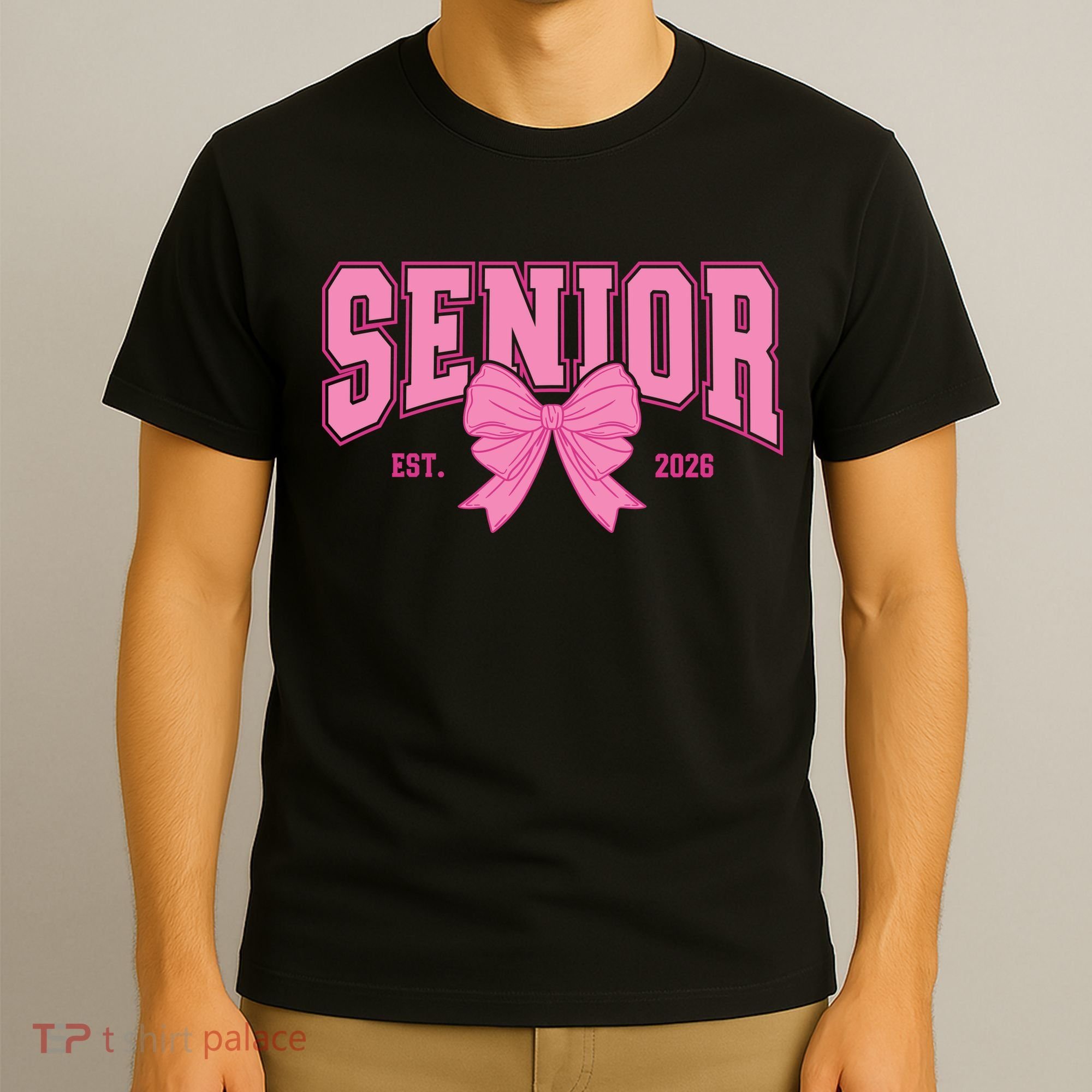 Senior 2026 Coquette Pink Bow Graduation Graduate T-Shirt