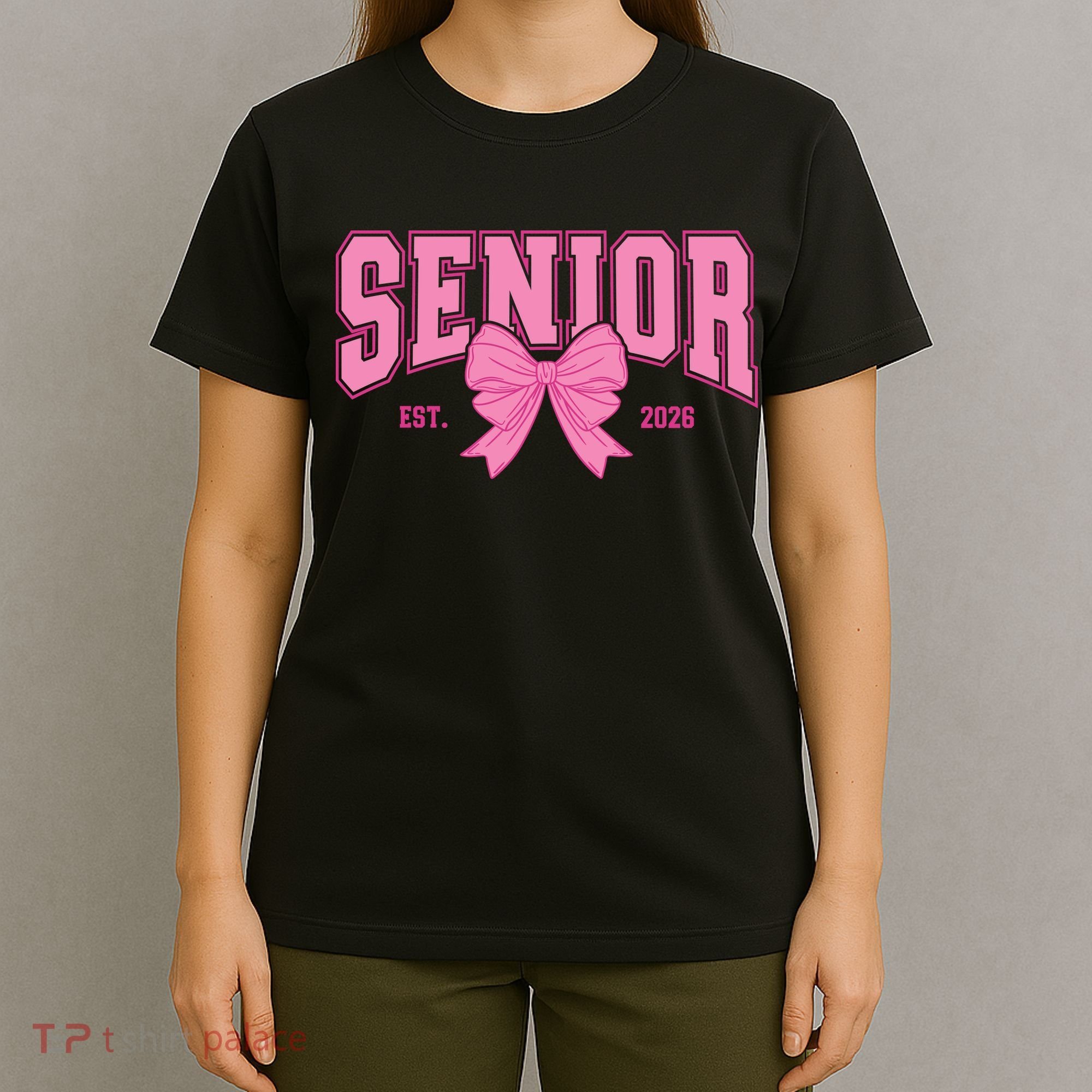 Senior 2026 Coquette Pink Bow Graduation Graduate T-Shirt