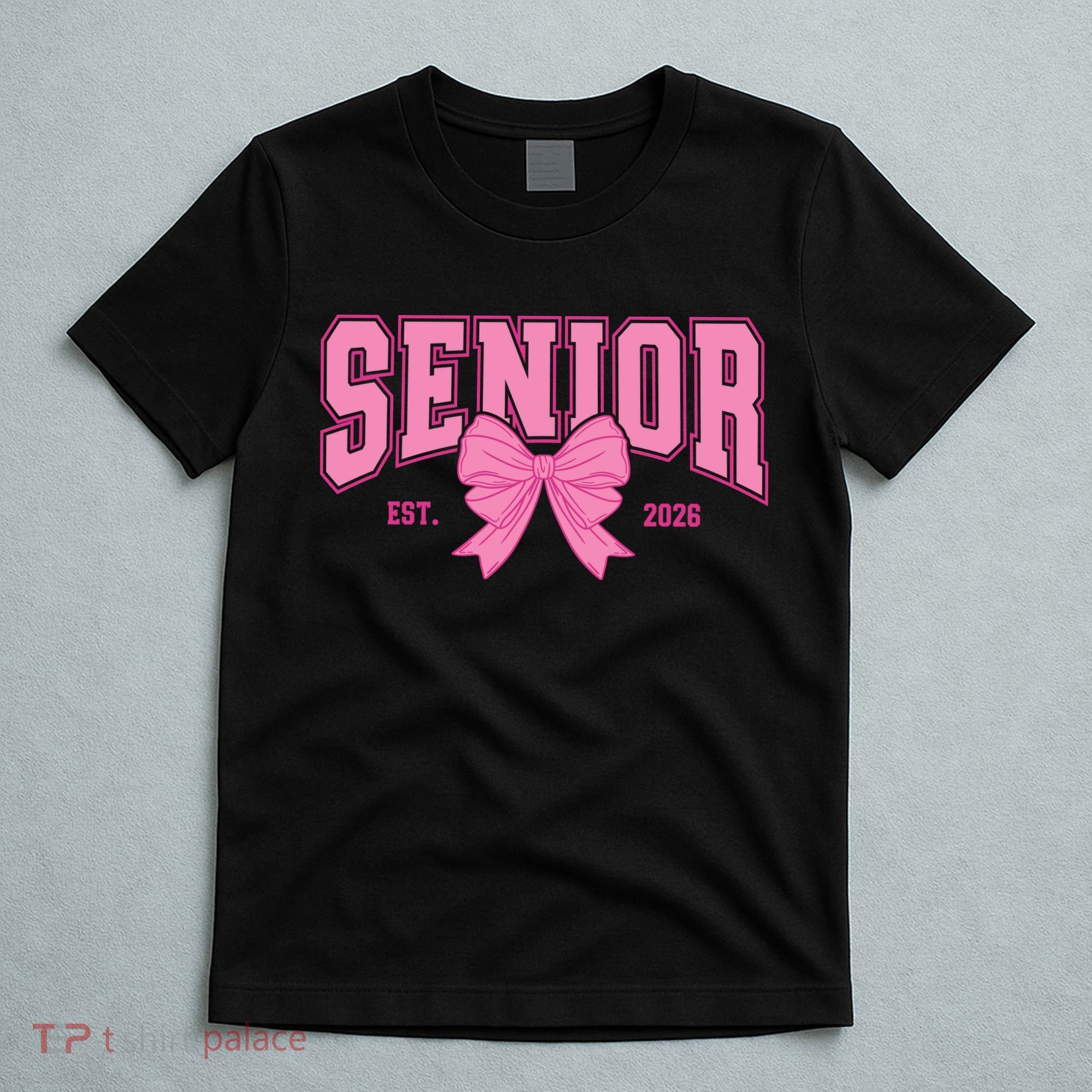 Senior 2026 Coquette Pink Bow Graduation Graduate T-Shirt