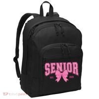 Senior 2026 Coquette Pink Bow Graduation Graduate Port Authority Basic Backpack thumb 0